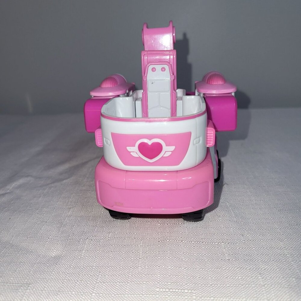 Pink & White Transforming Toy Rescue Crane Truck For Kids